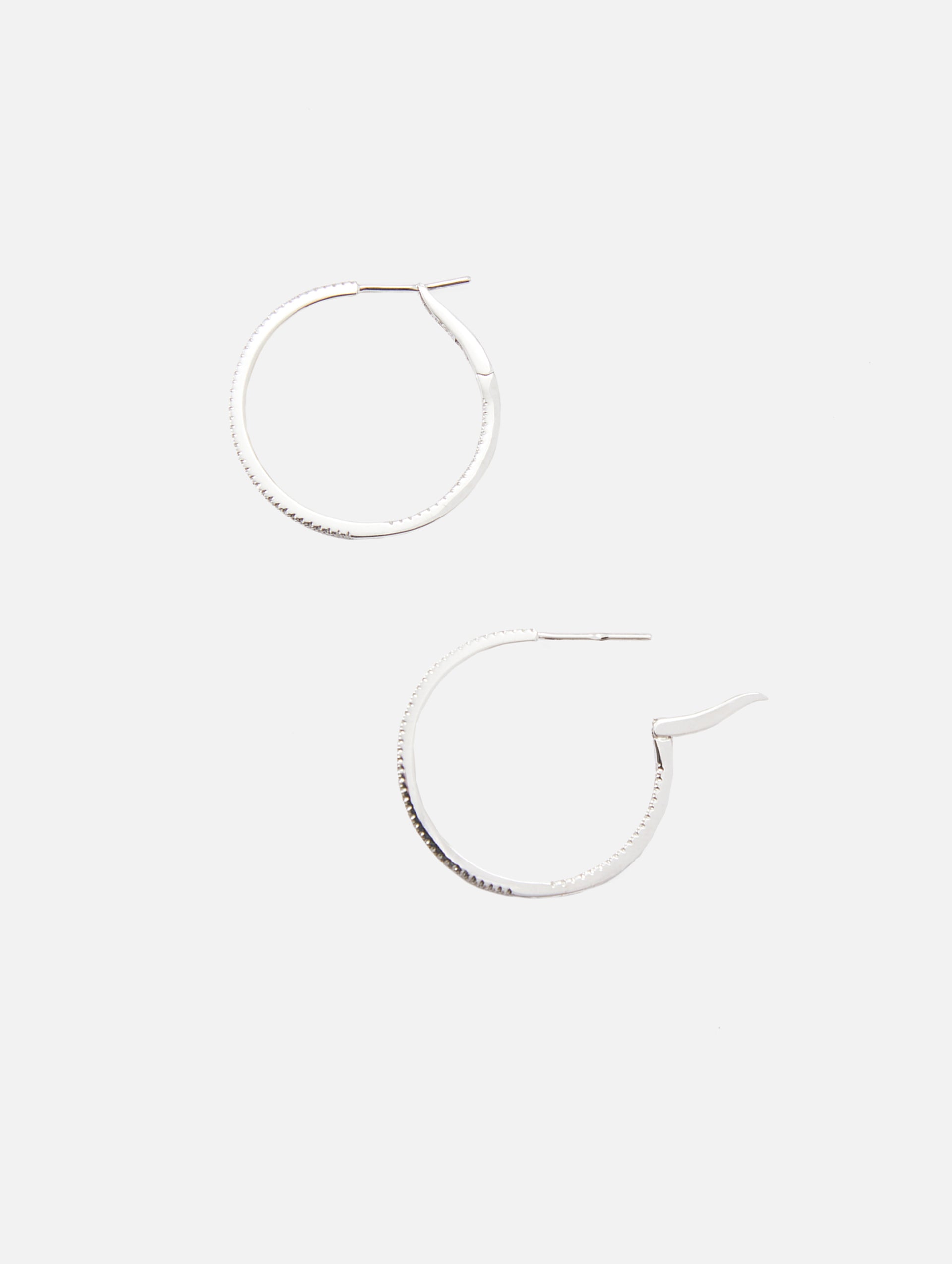 1 Pave Diamond Hoops