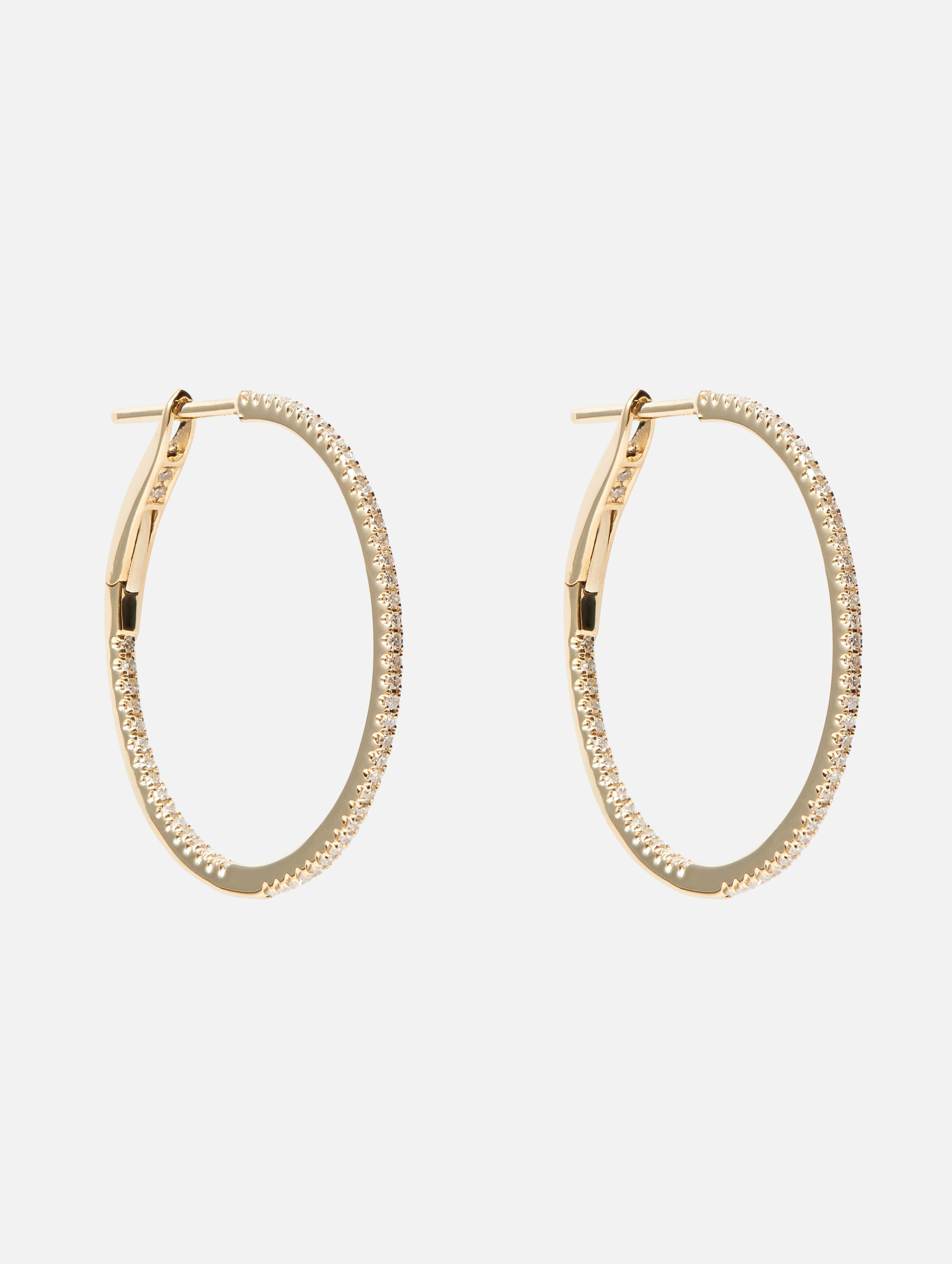 1 Pave Diamond Hoops