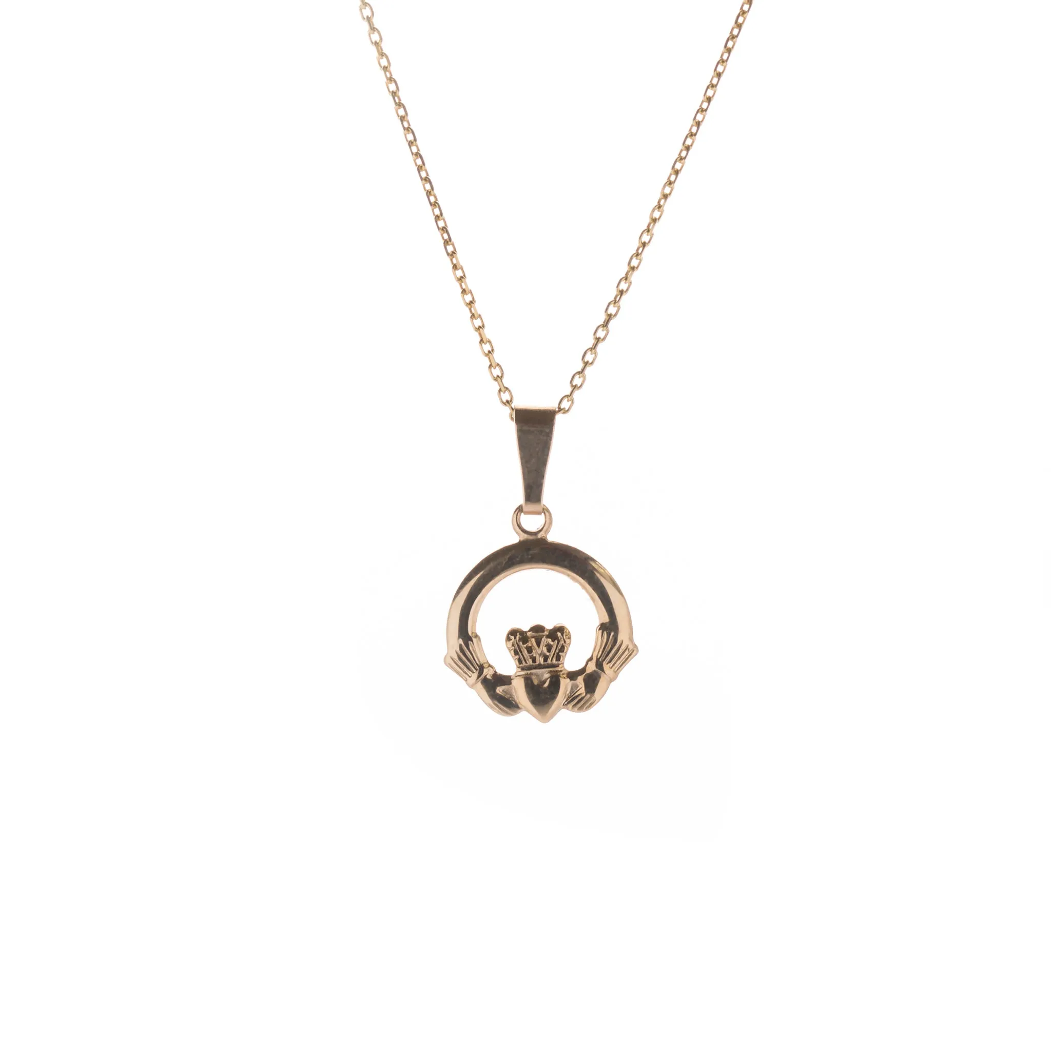 10ct Gold Claddagh Necklace