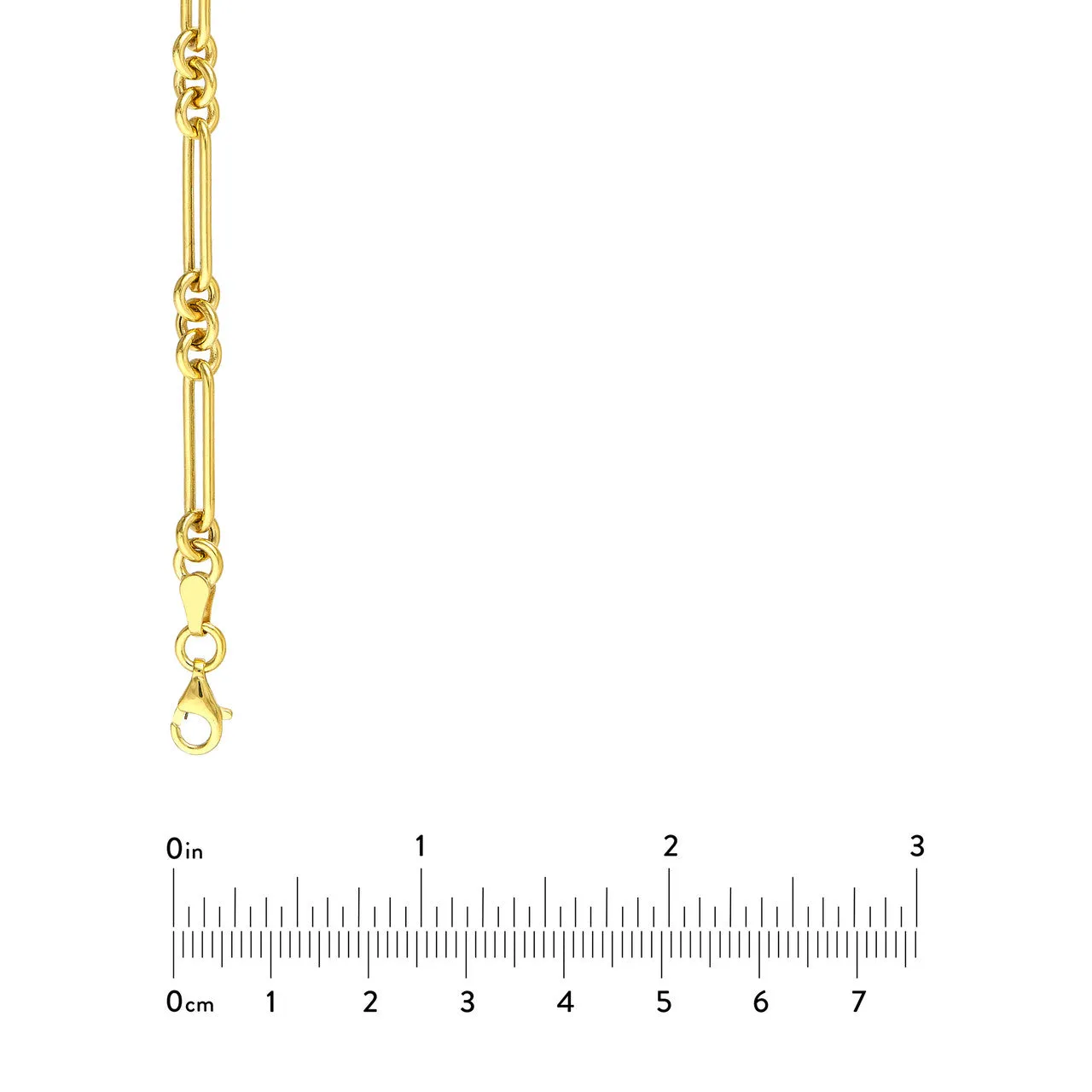 14K Yellow Gold Fancy Rounded Paperclip Link Chain Necklace