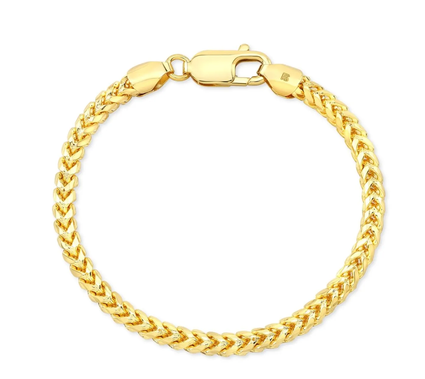 14K Yellow Gold Solid Franco Chain Bracelet