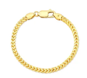 14K Yellow Gold Solid Franco Chain Bracelet