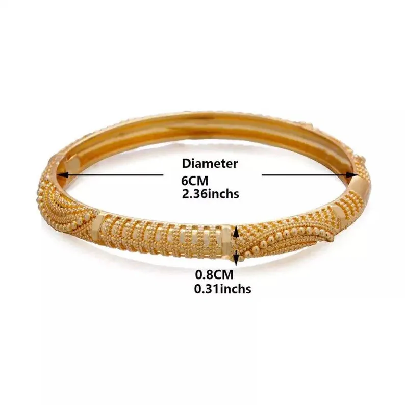 24k Gold Plated Dubai Bangles