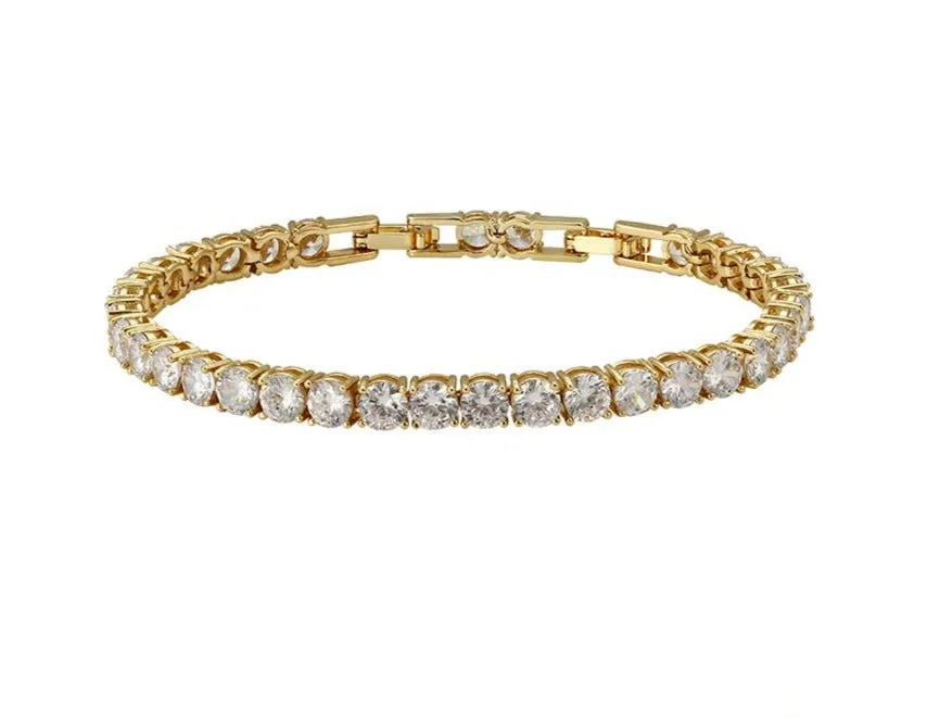 24k Yellow Gold Plated CZ Tennis Bracelet