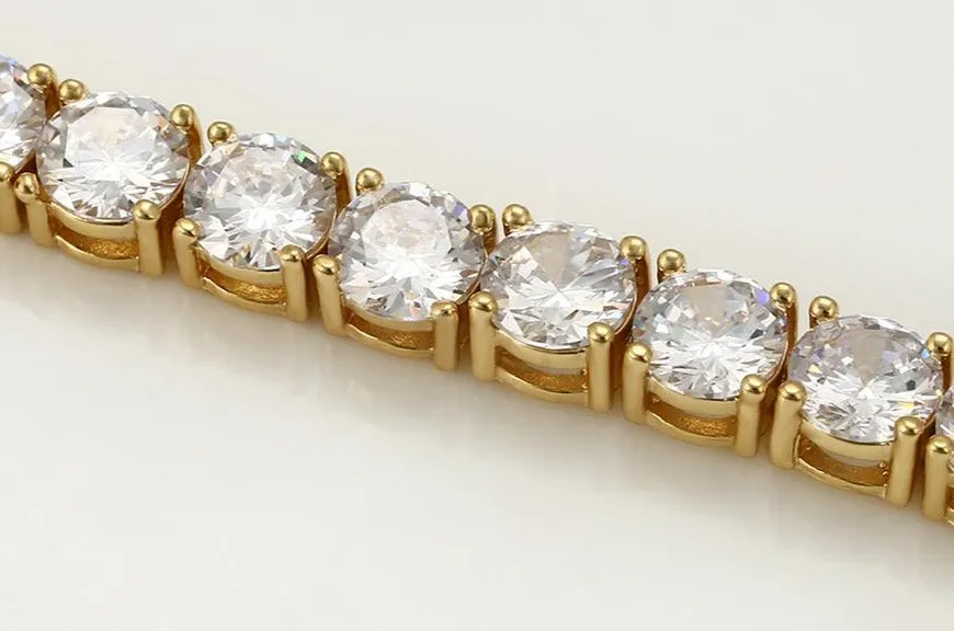 24k Yellow Gold Plated CZ Tennis Bracelet