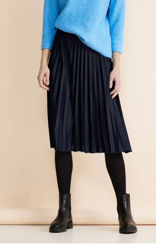 361428- Pleated Navy Skirt - Street One