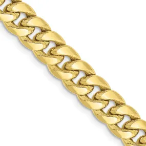 6.75mm 10K Yellow Gold Hollow Miami Cuban Curb Chain Bracelet