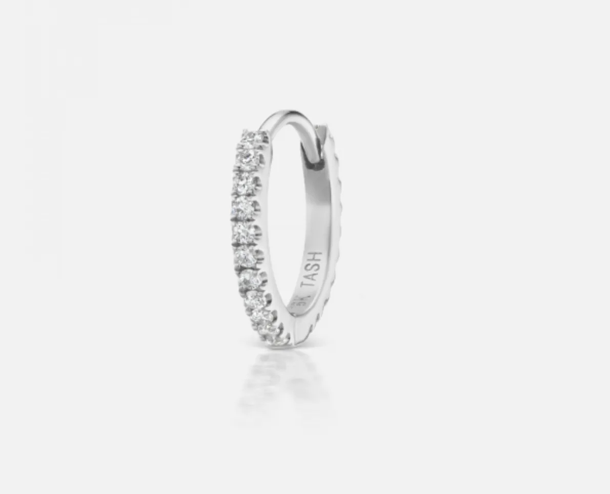 8mm Diamond Eternity Hoop Earring