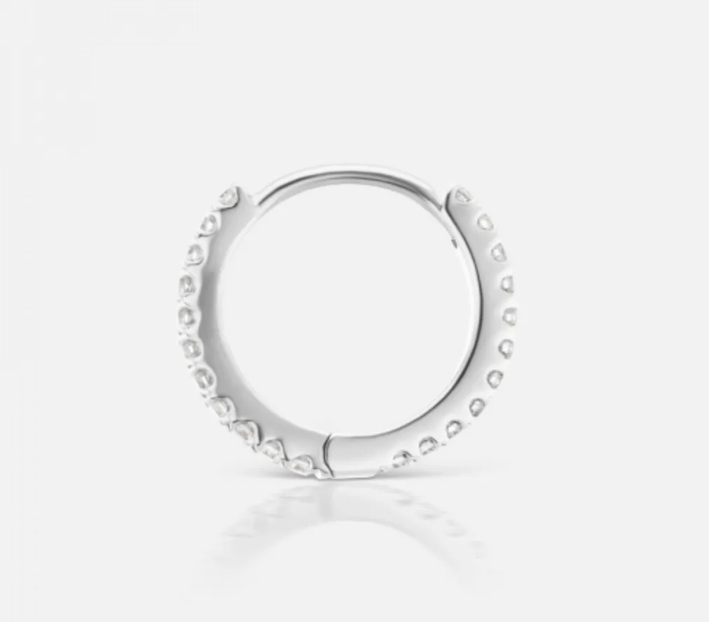 8mm Diamond Eternity Hoop Earring