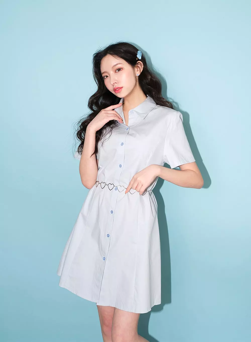 A-line Mini Shirt Dress BA11