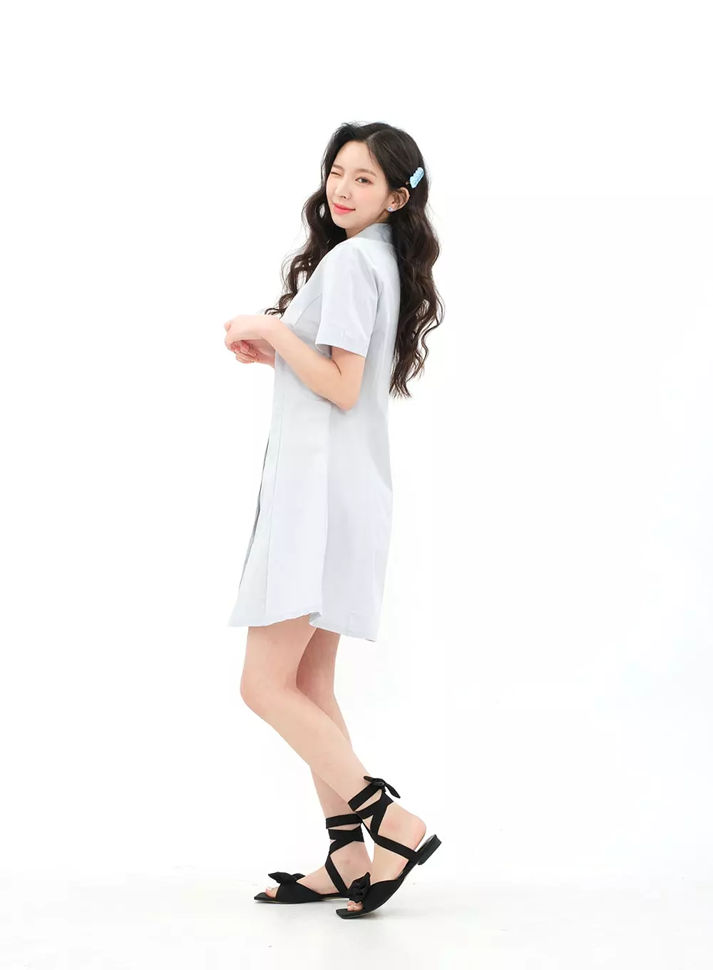 A-line Mini Shirt Dress BA11