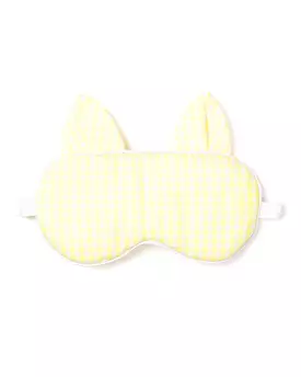 Adult's Kitty Sleep Mask in Yellow Gingham