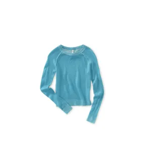 Aeropostale Womens Ls Raglan Crew Knit Sweater