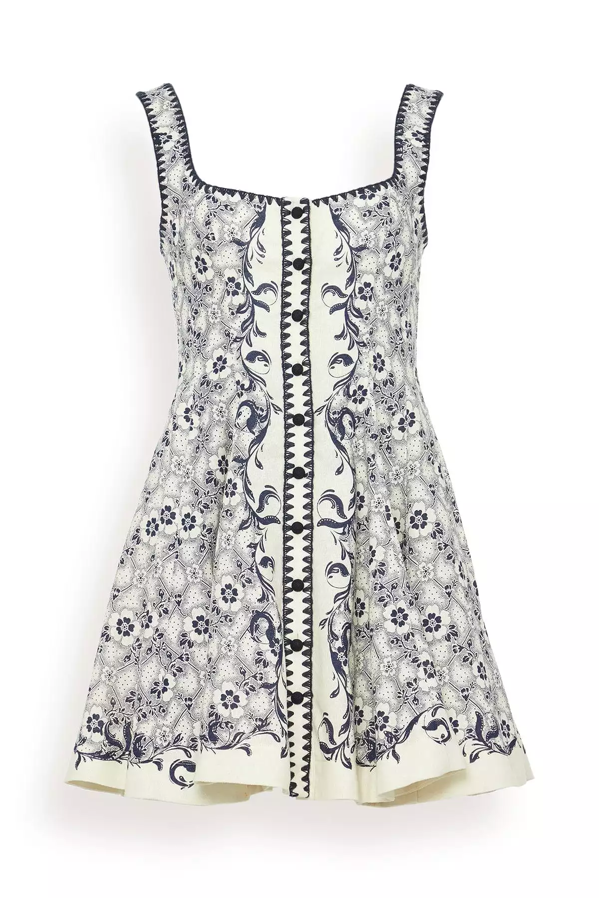 Airlie Mini Dress in Navy/Cream