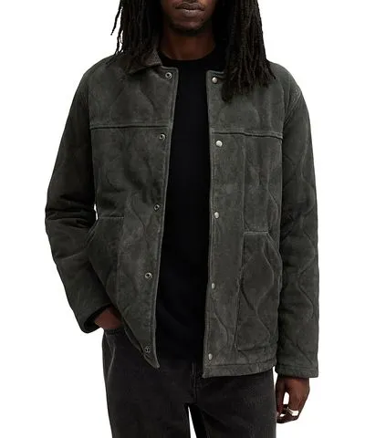 Allsaints Dakota Relaxed Fit Quilted Suede Jacket