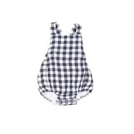 Angel Dear - Navy Gingham Retro Sunsuit