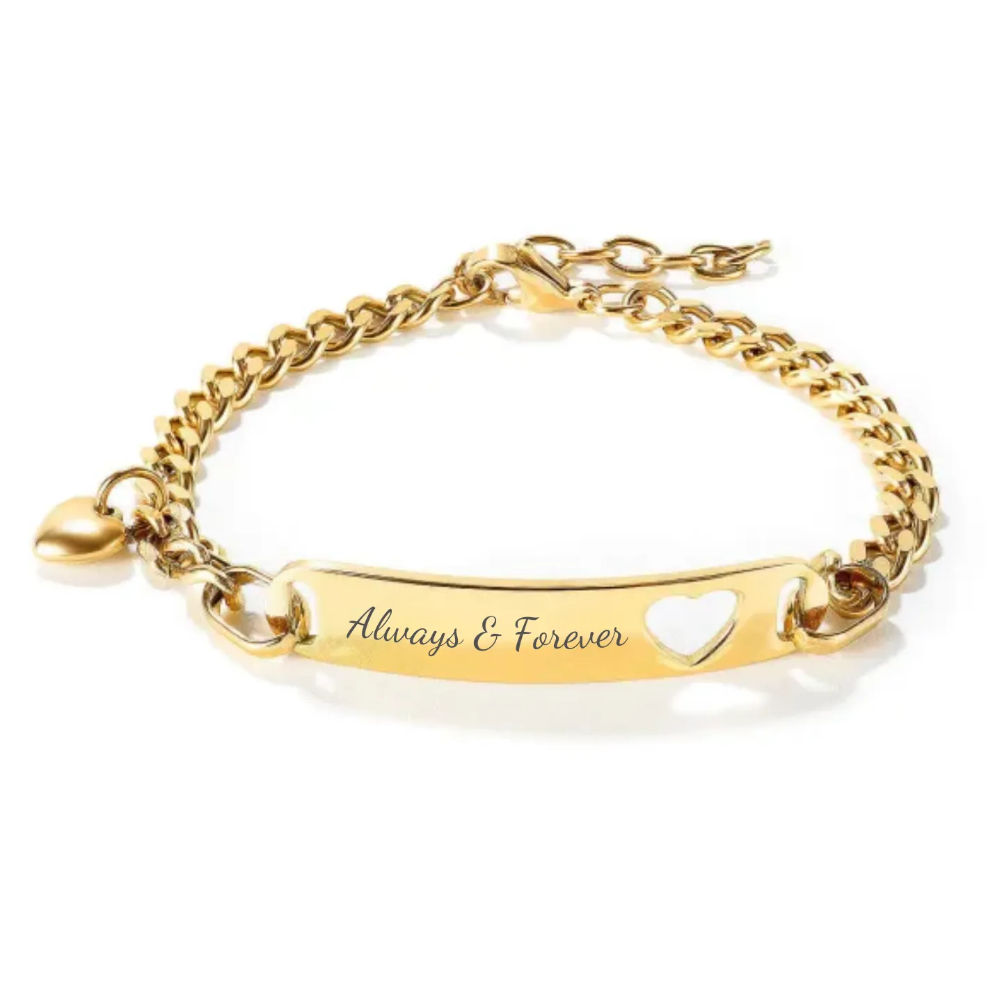 Arabella Personalized Gold Stainless Steel bracelet, Adjustable Size 18-22cm (READY IN 3 DAYS!)