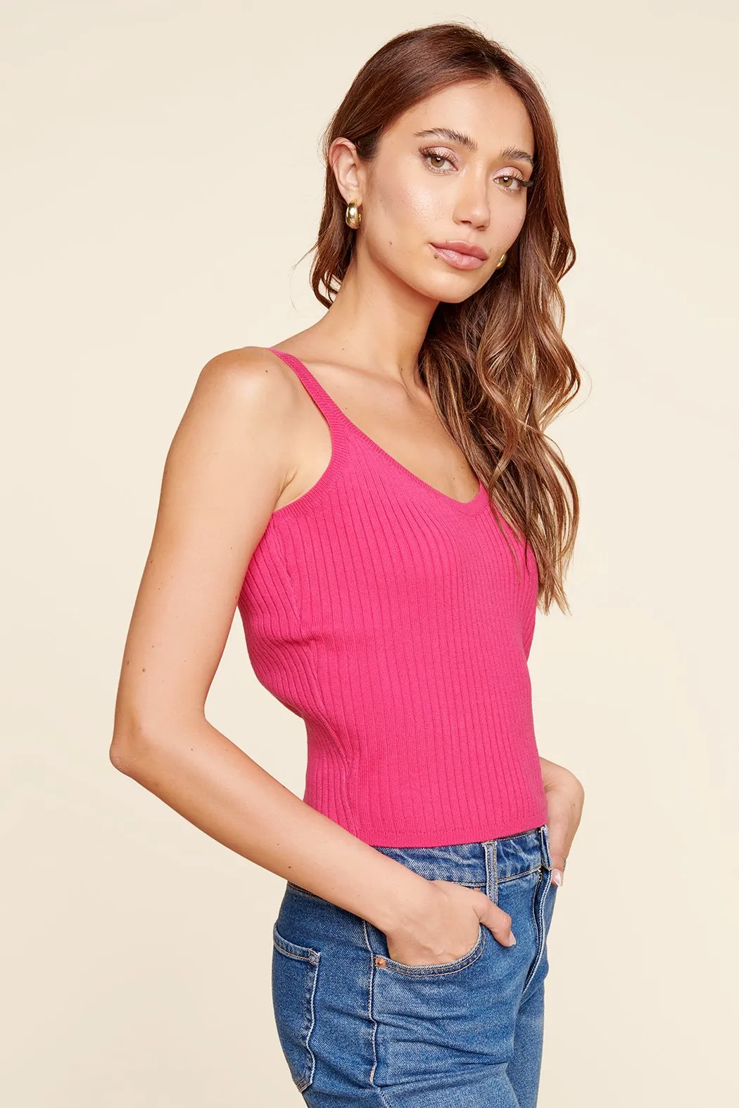 Araceli Ribbed Sweater Tank Top