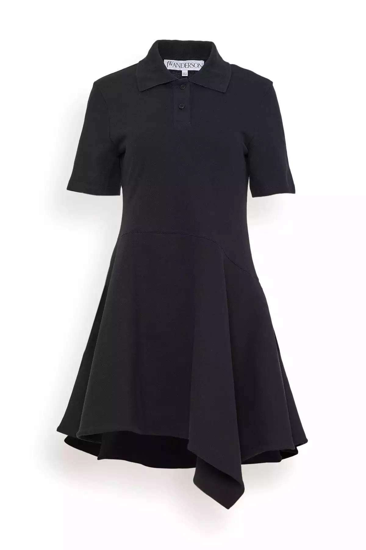 Asymmetric Polo Dress in Black