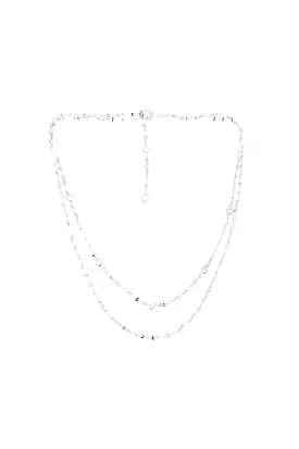 Aurora Double Chain Choker in Silver