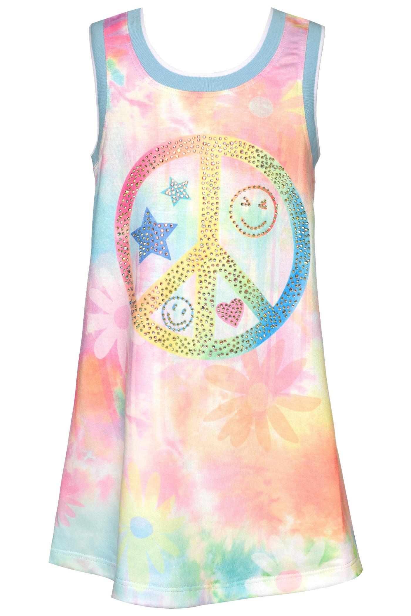 Baby Sara Peace Sign Print A-Line Dress