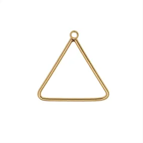 Beadable Open Wire Frame for Earrings or Pendants, Triangle 16.5mm, Gold Plated (4 Pieces)