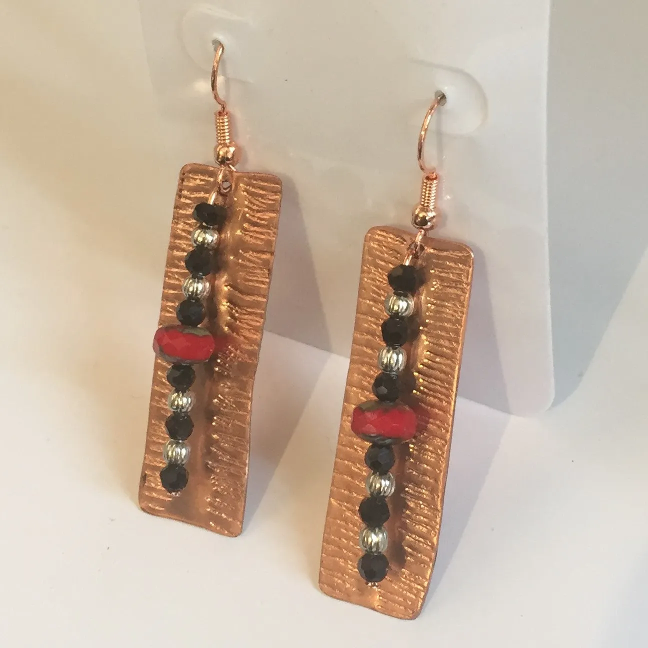 BEADED COPPER CUSTOM EARRINGS