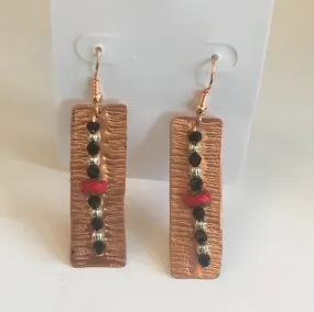 BEADED COPPER CUSTOM EARRINGS