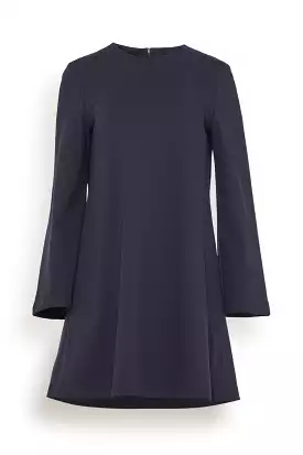 Bell Sleeves Dress in Navy Blue