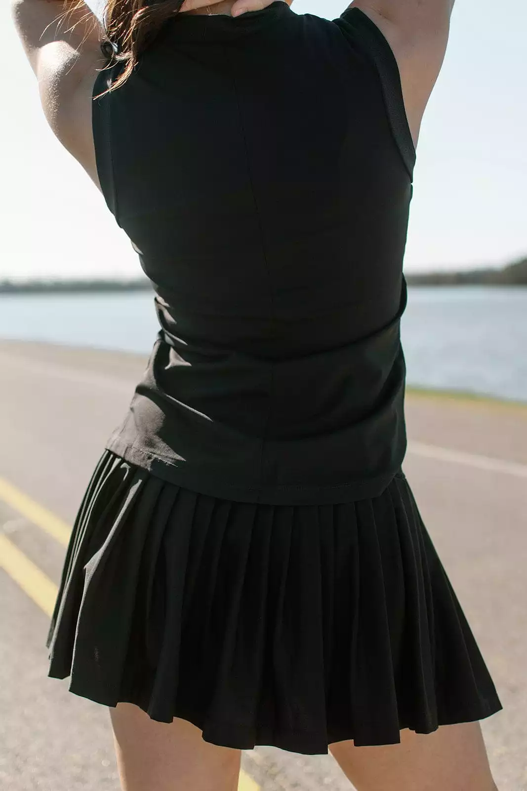 Black Pleated Tennis Skort