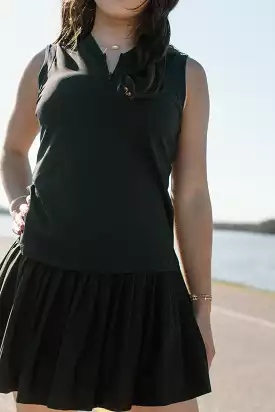 Black Pleated Tennis Skort