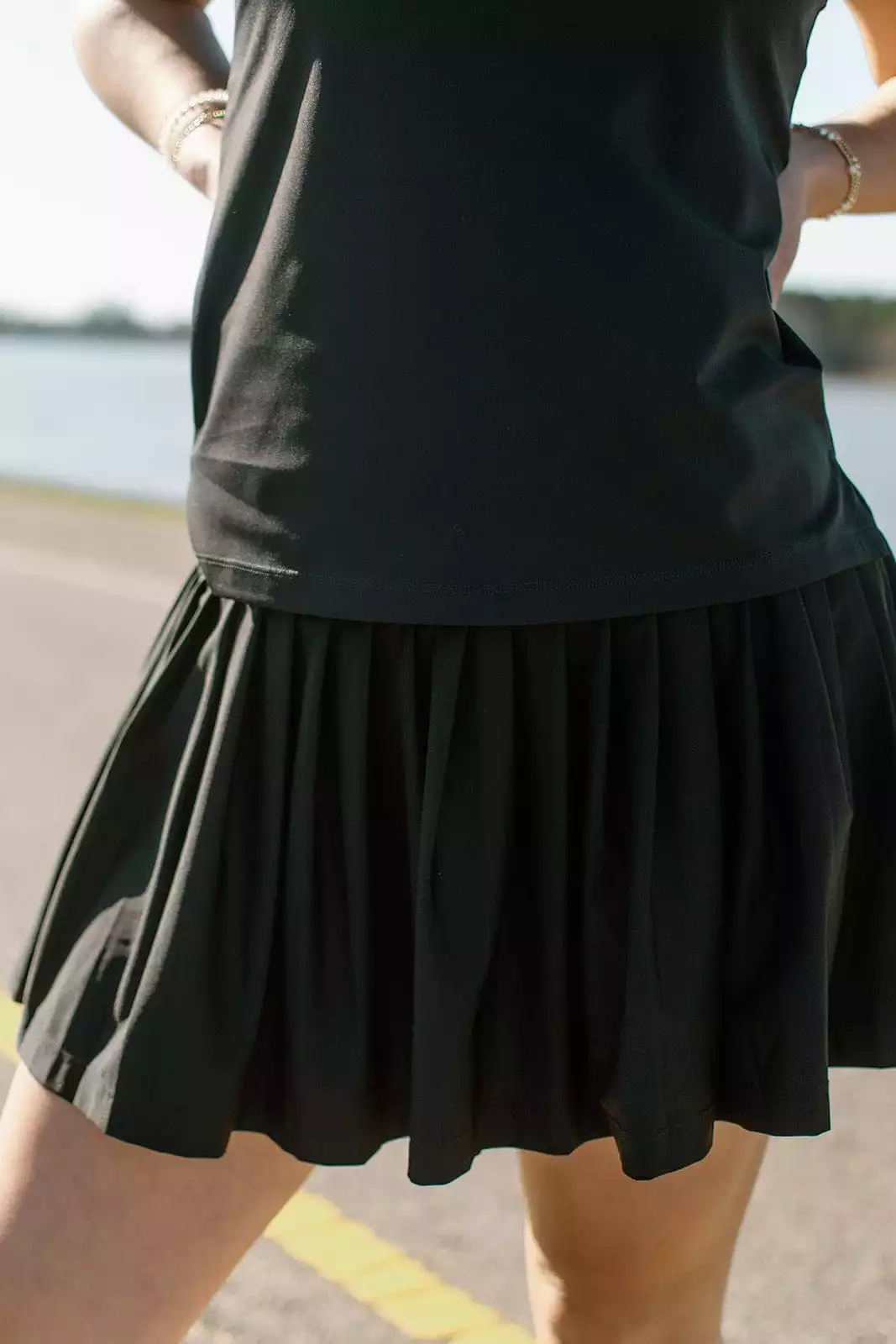 Black Pleated Tennis Skort