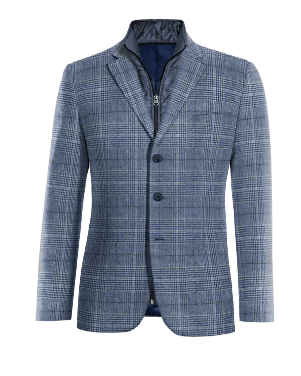  Blazer azul de tweed príncipe de gales edición limitada de 3 botones