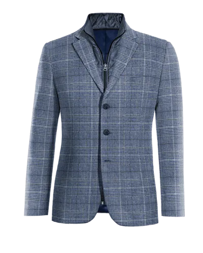  Blazer azul de tweed príncipe de gales edición limitada de 3 botones