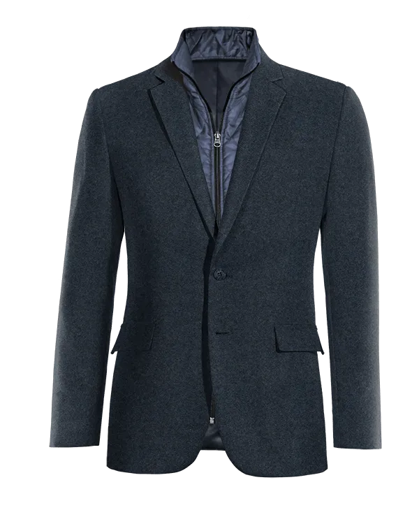  Blazer azul marino de donegal tweed esencial