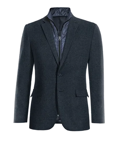  Blazer azul marino de donegal tweed esencial