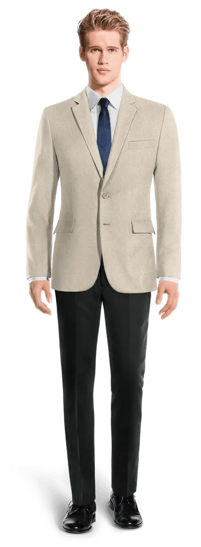  Blazer beige de lino slim fit