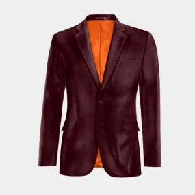  Blazer burdeos de terciopelo slim fit