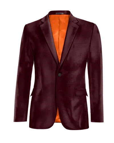  Blazer burdeos de terciopelo slim fit