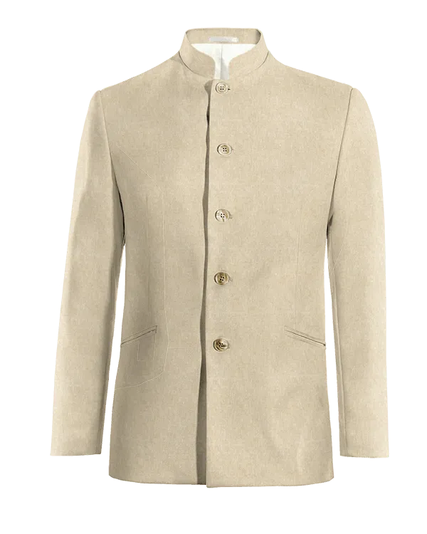  Blazer mao beige de lino esencial