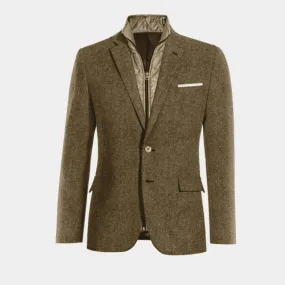  Blazer marrón de donegal tweed esencial