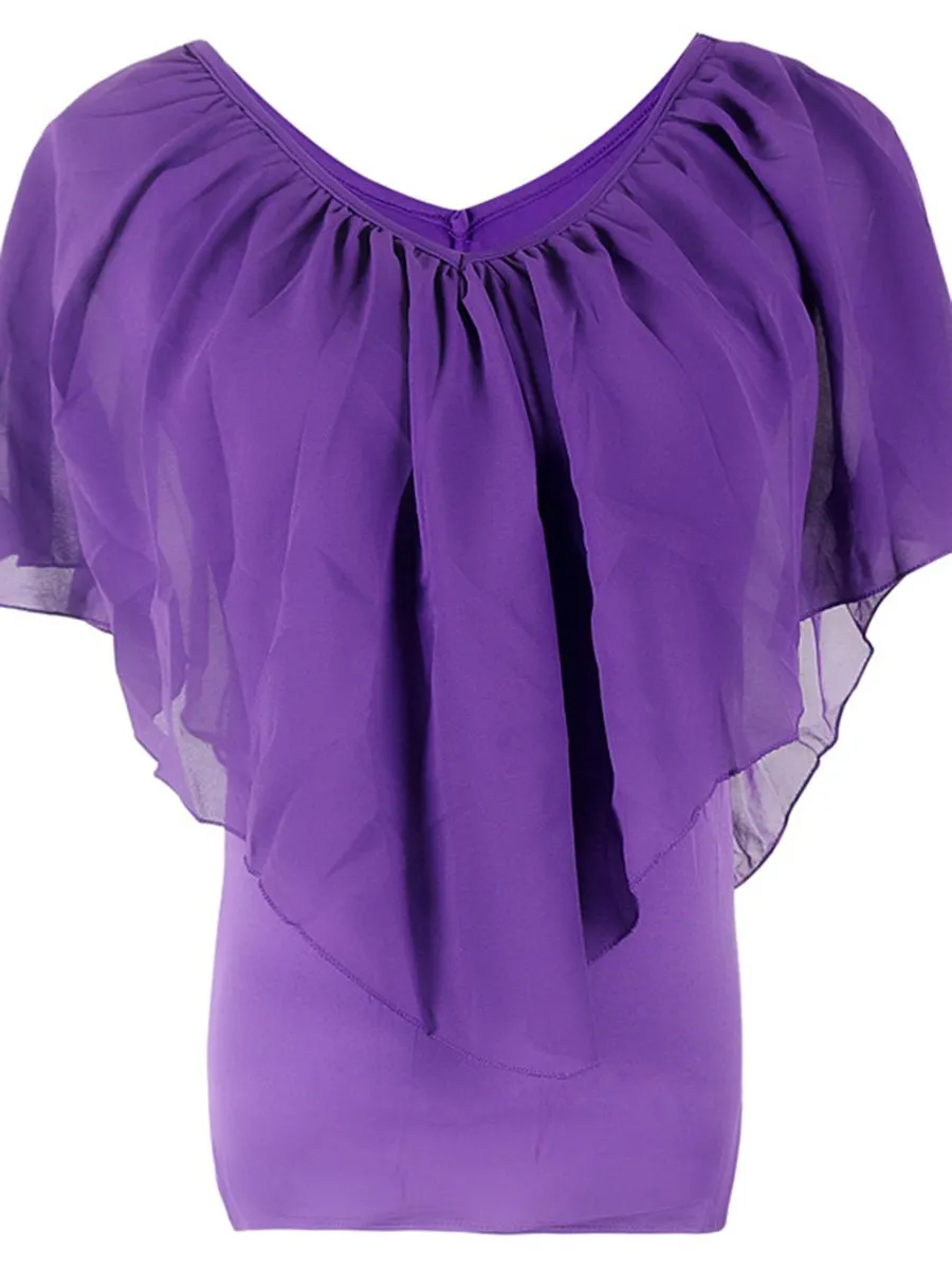 Blouse Col en V avec Manches Chauve-Souris