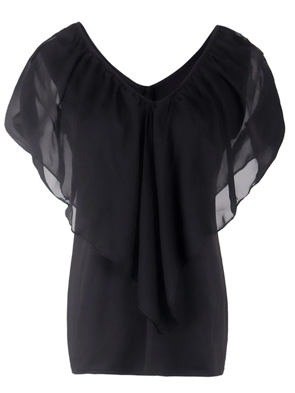 Blouse Col en V avec Manches Chauve-Souris