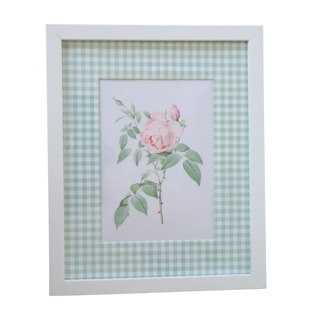 Botanical Prints with gingham frame