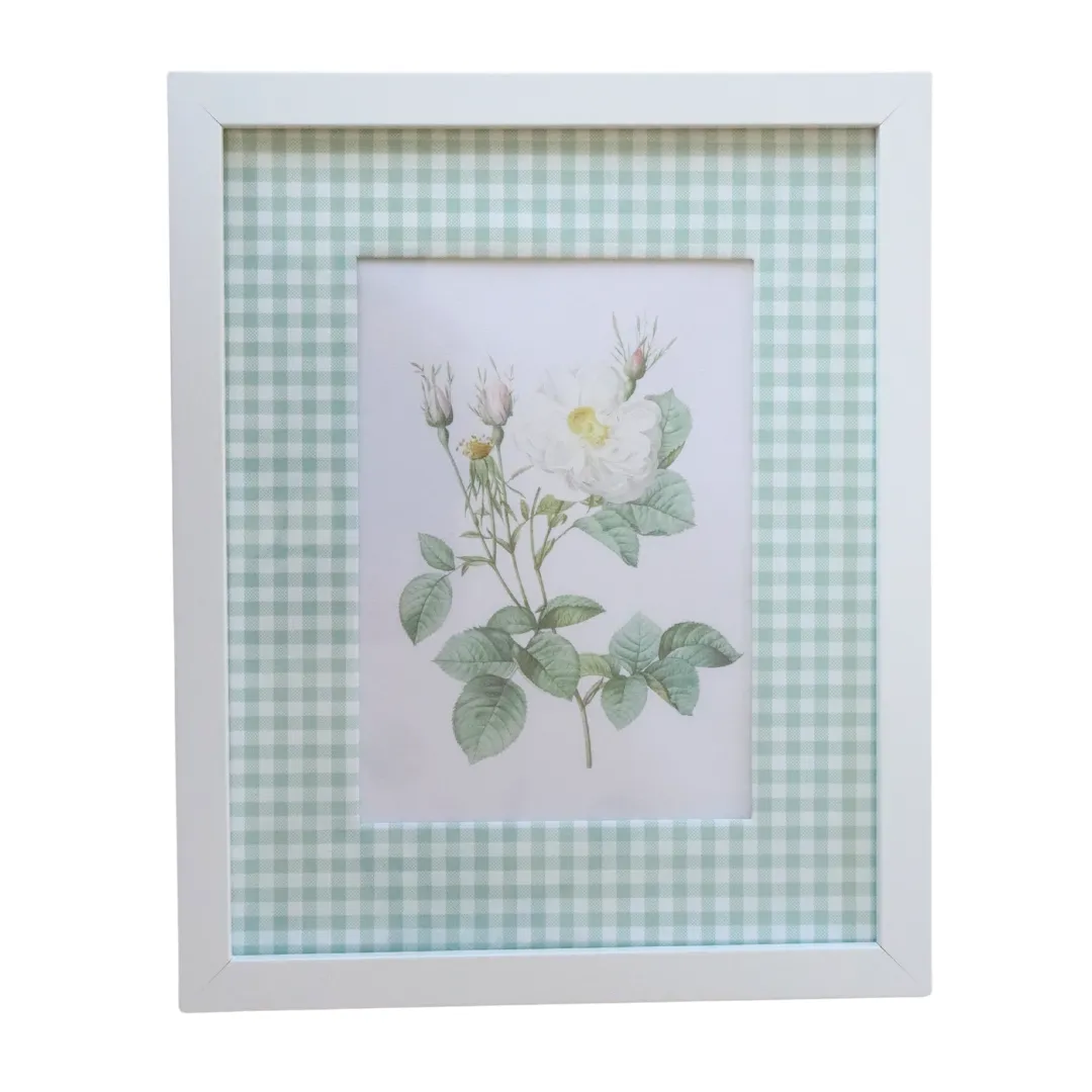 Botanical Prints with gingham frame