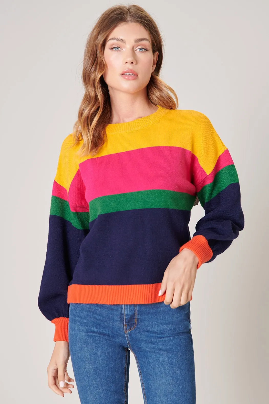 Brianne Color Block Oversized Sweater