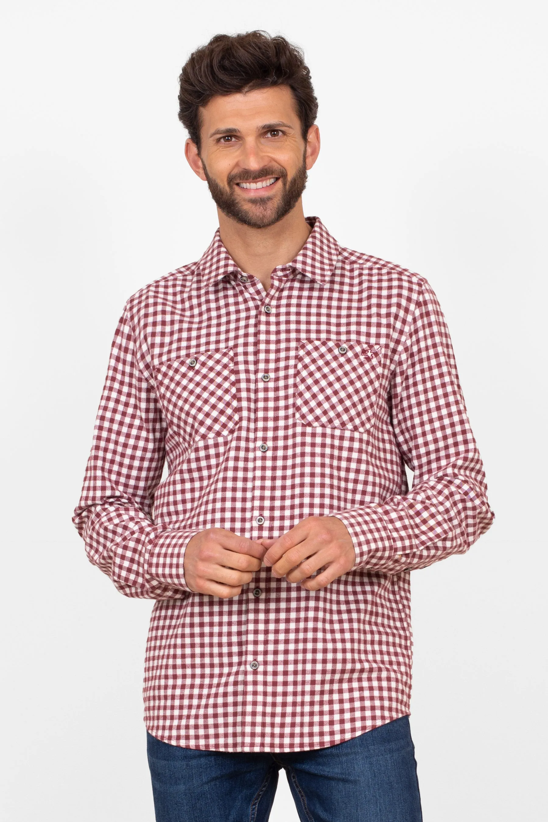 Burgundy Gingham Shirt