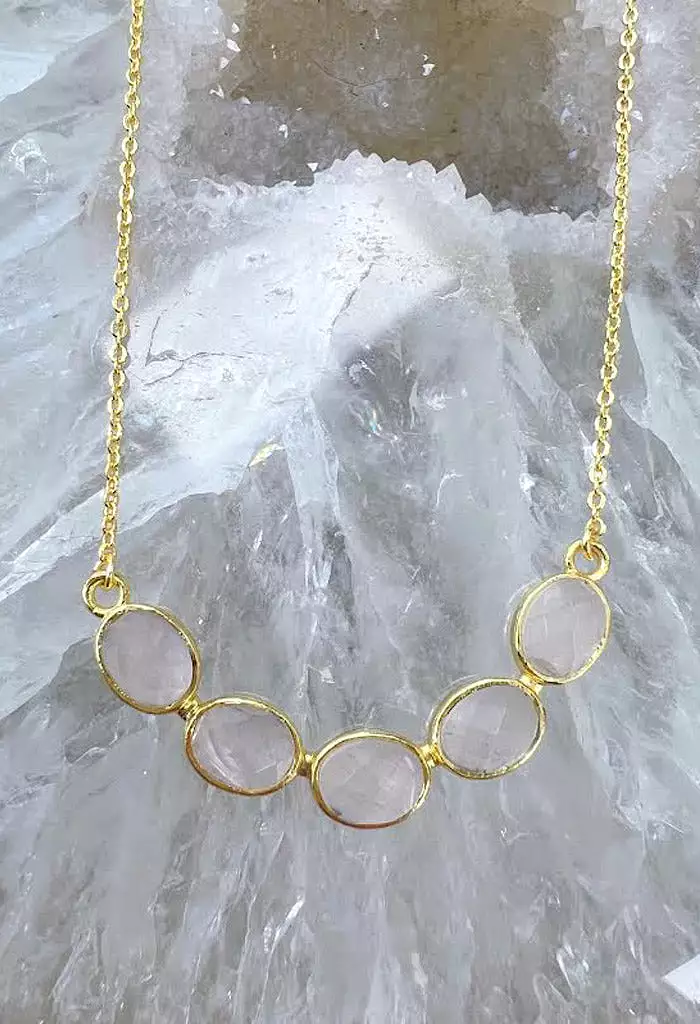 Caroline Necklace-Peach Quartz