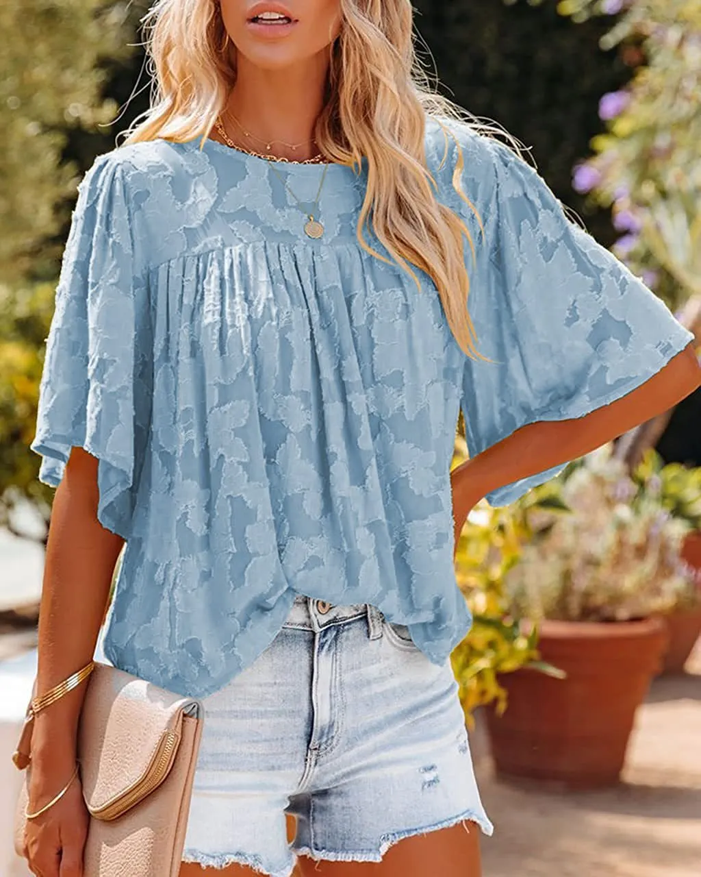 Casual Loose Round Neck Blouse Top