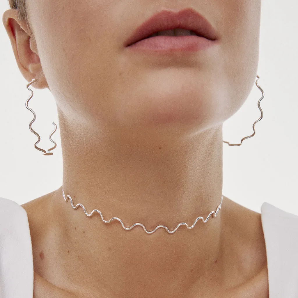 Choker ONDAS plata